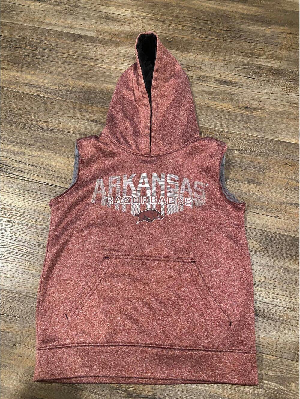 Champion Boys Sleeveless Hoodie Arkansas Razorbacks sz Sm EUC